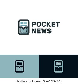 pocket news vector logo design