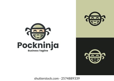 pocket ninja mascot logo vector