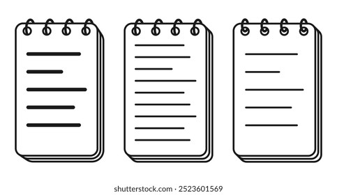 pocket note book line icon vector flat illustration