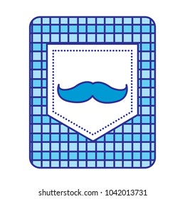 pocket on checkered cloth with mustache vintage design