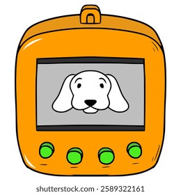 Pocket pet dog game illustration hand drawn isolated vector