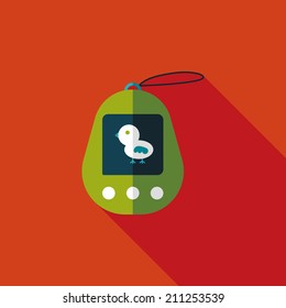 pocket pet flat icon with long shadow,eps 10