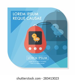 pocket pet flat icon with long shadow,eps 10