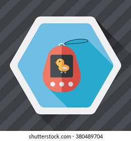 pocket pet flat icon with long shadow,eps 10