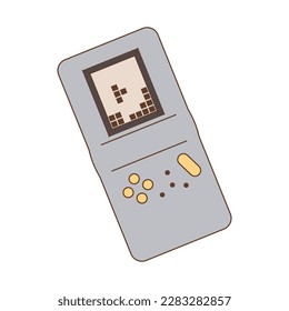 Aparato de juego electrónico Pocket retro aislado en fondo blanco. De vuelta a los 90. Nostalgia por el elemento de los años 90. Estilo retro.