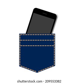 pocket smart phone background vector