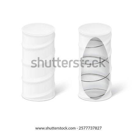 Pocket spring mattress mockup. Vector illustration on a white background. Can be use for template your design, promotion, advertising. EPS10.	