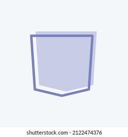 Pocket Square Icon in trendy two tone style isolated on soft blue background