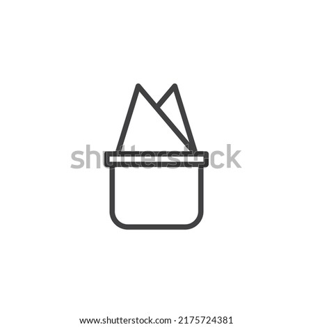 Pocket square line icon. linear style sign for mobile concept and web design. Pocket tissue outline vector icon. Symbol, logo illustration. Vector graphics