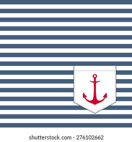 Pocket. Striped background. Vector illustration