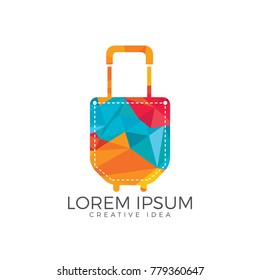 Pocket and suitcase travel abstract vector and logo design.
