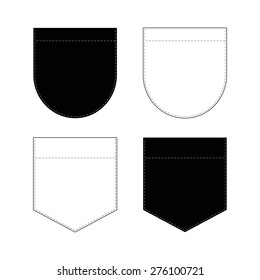 Pocket symbols. Black and white illustration.