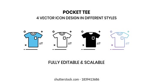 Pocket Tee Vector illustration icons in different style