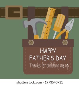 Pocket and tools illustration for father's day greeting card