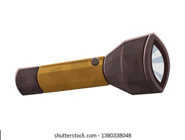 Pocket touristic flashlight isolated on white background vector