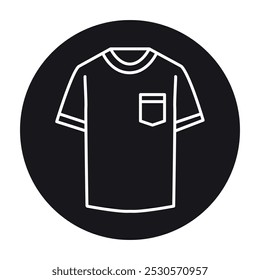 Pocket T-Shirt line black icon. Sign for web page, mobile app, button, logo. Vector isolated button. Editable stroke.