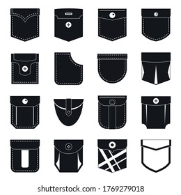 Pocket Types Icons Set Simple Illustration Stock Vector (Royalty Free ...