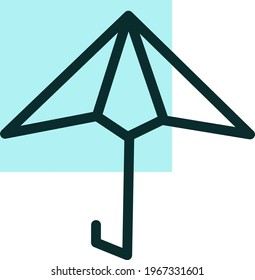 Pocket umbrella, icon illustration, vector on white background