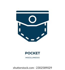 pocket vector icon. pocket, clothing, style filled icons from flat miscellaneous concept. Isolated black glyph icon, vector illustration symbol element for web design and mobile apps