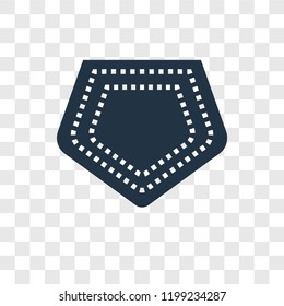 Pocket vector icon isolated on transparent background, Pocket transparency logo concept