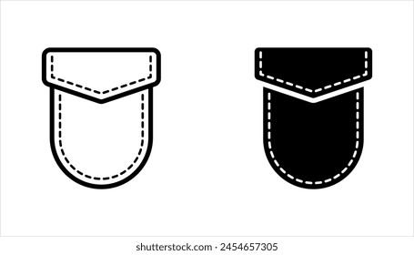 Pocket Vektorgrafik-Symbolsatz. Moderne, schlichte flache Vektorillustration auf weißem Hintergrund