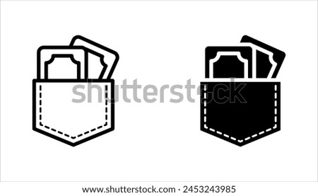 Pocket vector icon set. Modern, simple flat vector illustration on white background