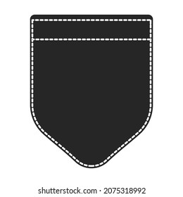 Pocket vector icon.Black vector icon isolated on white background pocket.