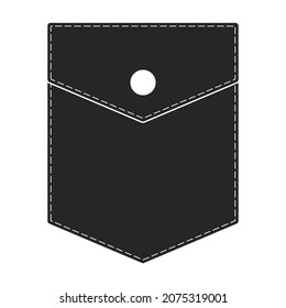 Pocket vector icon.Black vector icon isolated on white background pocket.