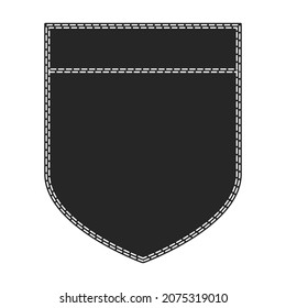 Pocket vector icon.Black vector icon isolated on white background pocket.