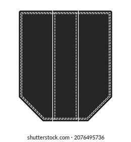 icono vector de bolsillo.Icono vector negro aislado en el bolsillo de fondo blanco.