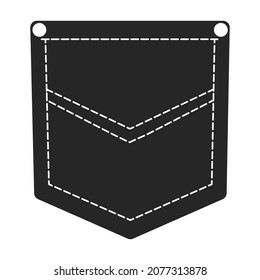Pocket vector icon.Black vector icon isolated on white background pocket.