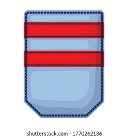 Pocket Vektorsymbol.Cartoon Vektorsymbol einzeln auf weißem Hintergrund Tasche.