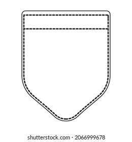 Pocket Vektorsymbol.Outline Vektorsymbol einzeln auf weißem Hintergrund Tasche.