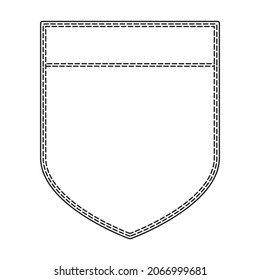 Pocket vector icon.Outline vector icon isolated on white background pocket.