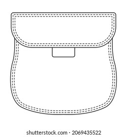 Pocket vector icon.Outline vector icon isolated on white background pocket.