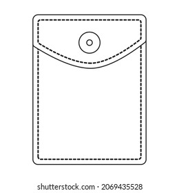 Pocket Vektorsymbol.Outline Vektorsymbol einzeln auf weißem Hintergrund Tasche.