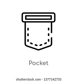 pocket vector line icon. Simple element illustration. pocket outline icon from sew concept. Can be used for web and mobile