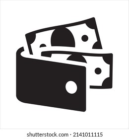 Icono de cartera de bolsillo. Vector y glifo