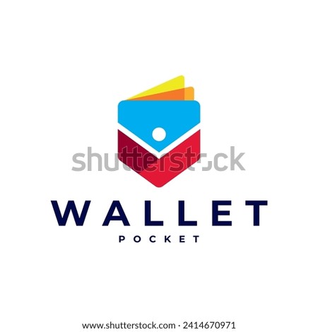 POCKET WALLET LOGO OVERLAPPING VECTOR ICON ILLUSTRATION