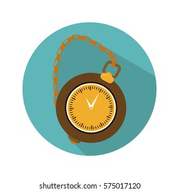 pocket watch clock icon image vector illustration design 