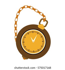 pocket watch clock icon image vector illustration design 