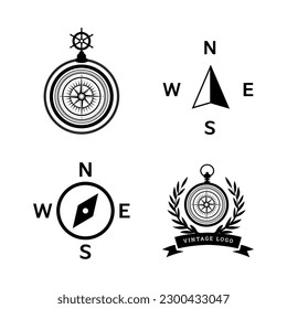 Pocket Watch and compass vector template