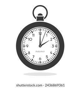 Pocket watch. Flat vector illustration. White background.