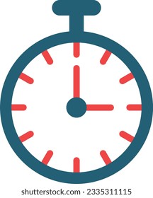 Pocket Watch Glyph Two Color Icon For Personal And Commercial Use.
