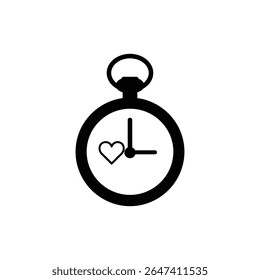 Pocket Watch with Heart Hands for Symbolizing Love and Time