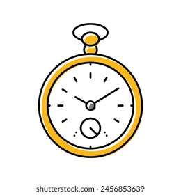 pocket watch hipster retro color icon vector. pocket watch hipster retro sign. isolated symbol illustration