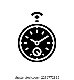 pocket watch hipster retro glyph icon vector. pocket watch hipster retro sign. isolated symbol illustration