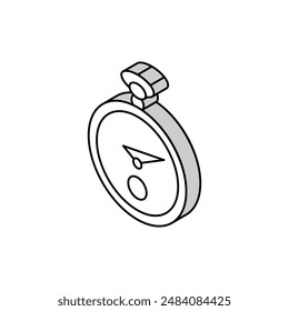 pocket watch hipster retro isometric icon vector. pocket watch hipster retro sign. isolated symbol illustration