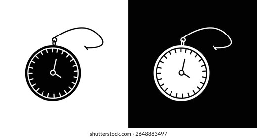 Pocket watch icon of a flat style vector