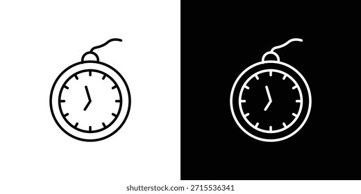 Icono de reloj de bolsillo en diseño de línea. Iconos de trazo editables.
